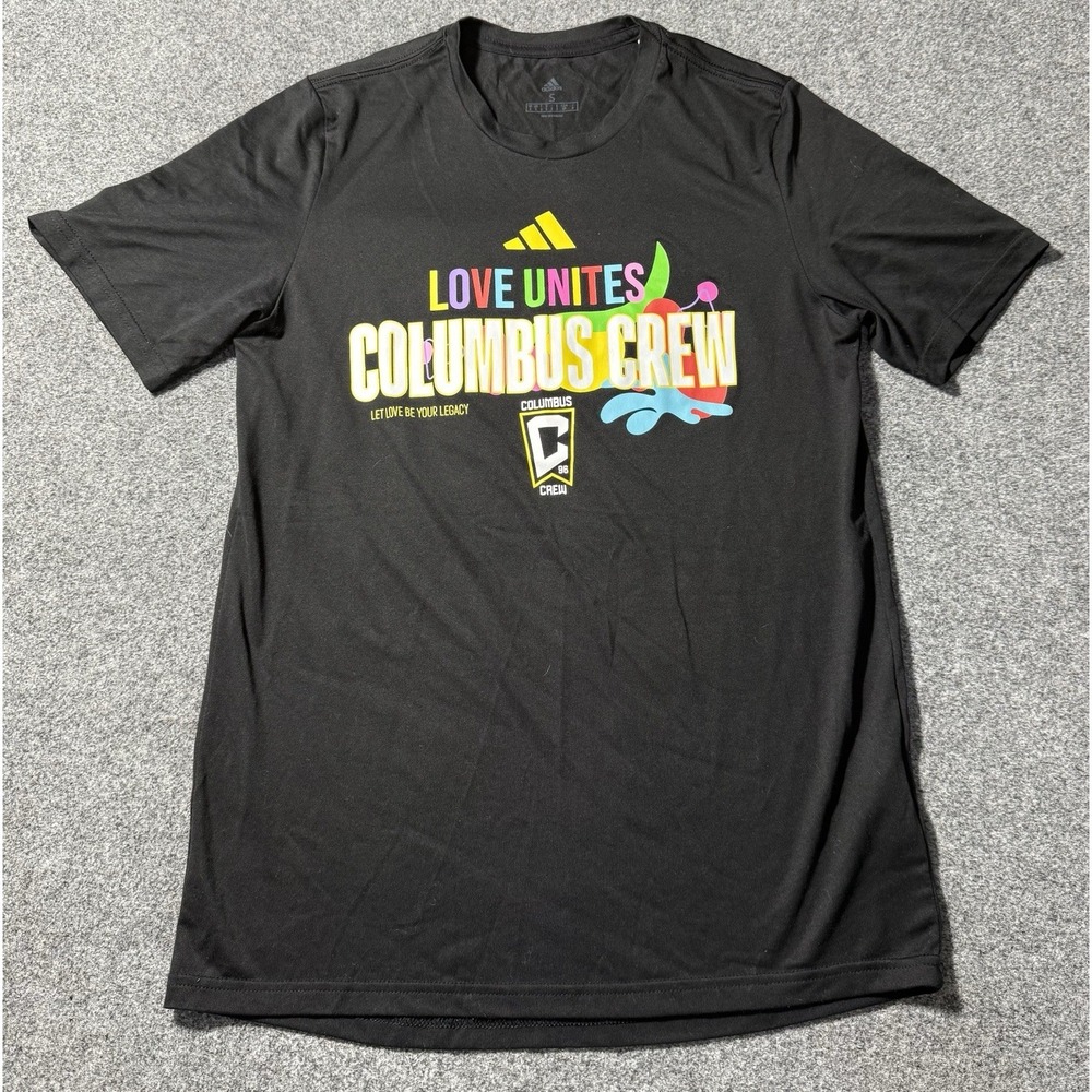 Adidas‎ Mens Columbus Crew Short Sleeve T-Shirt Small Pride Love Unites Black